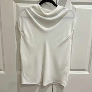 Babaton white blouse with cowl neck